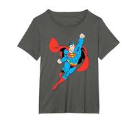 Superman Volando al Rescate Camiseta, Mujer Tallas Grandes, Asfalto, 4XL Grande