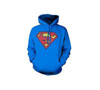 Superman Washed Shield Hoodie (Blue), Small