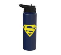 Superman Yellow & Green Shield Stainless Steel Insulated Water Bottle