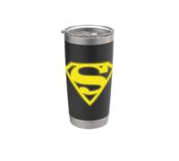 Superman Yellow & Green Shield Vaso térmico de acero inoxidable de doble pared