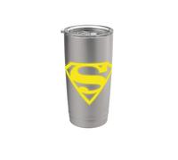 Superman Yellow & Green Shield Vaso térmico de acero inoxidable de doble pared