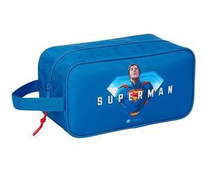 Superman - Zapatillero Mediano, Multiusos, Portatodo, Deporte, Extraescolares, Fútbol, Cómodo y Versátil, 29x14x15 cm