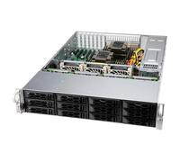Supermicro CSE-LA26E1C4-R609LP Estante Rack para Servidor 2HE ATX/EATX, 12 Bahías, Fuente de Alimentación 650W, Certificaciones BSMI/CE/FCC, Negro y Gris