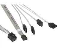 Supermicro MiniSAS / 4 SATA 0.55 m Gris, Blanco - Adaptador para cable (MiniSAS, SATA, Male connector / Male connector, 0,55 m, Gris, Blanco)