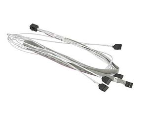 Supermicro MiniSAS HD / 4 SATA 0.75 m Gris, Blanco - Adaptador para cable (MiniSAS, SATA, Male connector / Male connector, 0,75 m, Gris, Blanco)