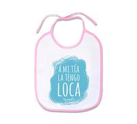 SUPERMOLON Babero Bebé A mi tía la tengo loca Rosa pastel con cordones