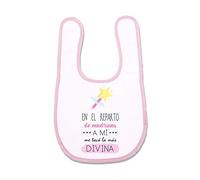 SUPERMOLON Babero Bebé En el reparto de madrinas a mi me tocó la más divina Rosa pastel con Autocierre