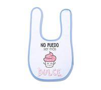 SUPERMOLON Babero Bebe No puedo ser más dulce Azul celeste con Autocierre