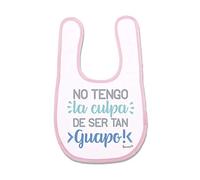 SUPERMOLON Babero Bebe No tengo la culpa de ser tan guapo Rosa pastel con Autocierre