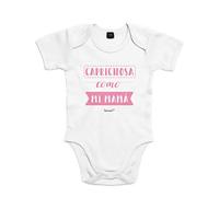 SUPERMOLON Body bebé algodón Caprichosa como mi mamá 3 meses Blanco Manga corta