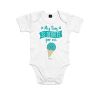 SUPERMOLON Body bebé algodón Mis tíos se derriten por mi 12 meses Blanco Manga corta