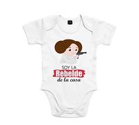 SUPERMOLON Body bebé algodón niña Soy la rebelde de la casa manga corta (9 meses)