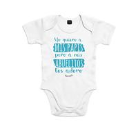 SUPERMOLON Body bebé algodón Yo quiero a mis papis, pero a mis abuelos los adoro 3 meses Blanco Manga corta