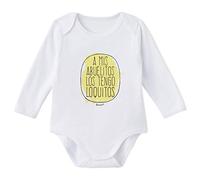 SUPERMOLON Body bebé manga larga A mis abuelos los tengo loquitos Blanco algodón para bebé 0-3 meses