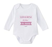SUPERMOLON Body bebé manga larga Caprichosa como mi mamá Blanco algodón para bebé 0-3 meses