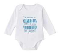 SUPERMOLON Body bebé manga larga Yo quiero a mis papis, pero a mis abuelos los adoro Blanco algodón para bebé 6-9 meses