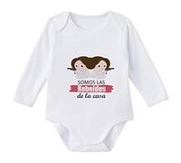 SUPERMOLON Body Gemelas Somos las rebeldes de la casa Blanco algodón para bebé 9-12 meses