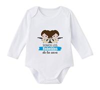 SUPERMOLON Body Gemelos Somos los rebeldes de la casa Blanco algodón para bebé 9-12 meses
