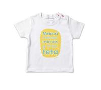 SUPERMOLON Camiseta bebé Mamá menos mimos y más teta Blanco 1-2 años