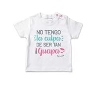 SUPERMOLON Camiseta bebé No tengo la culpa de ser tan guapa Blanco 1-2 años