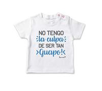 SUPERMOLON Camiseta bebé No tengo la culpa de ser tan guapo Blanco 1-2 años