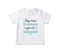 SUPERMOLON Camiseta bebé Soy más guapa que mi mamá Blanco 1-2 años