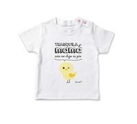 SUPERMOLON Camiseta bebé Tranquila mamá aún no digo ni pío Blanco 0-1 años