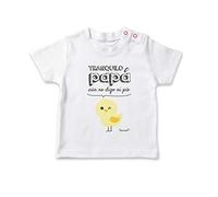 SUPERMOLON Camiseta bebé Tranquilo papá aún no digo ni pío Blanco 0-1 años