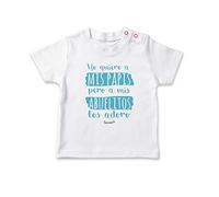 SUPERMOLON Camiseta bebé Yo quiero a mis papis pero a mis abuelitos los adoro Blanco 1-2 años