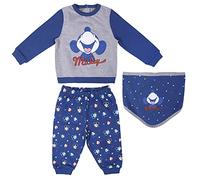SuperMoments CERDÁ LIFE'S LITTLE MOMENTS - Chandal de Mickey Mouse 3 Piezas - Conjunto de Pantalon de Chandal, Pañuelo y Sudadera Bebe - Licencia Oficial Disney