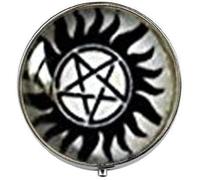 Supernatural Anti-Possession Tattoo - Pastillero con foto artística - Pastillero con encanto - Caja de caramelos de cristal, 40, color plateado