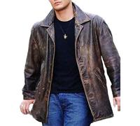 Supernatural Dean Winchester Jensen Ackles - Gabardina de cuero envejecido para hombre, Marrón envejecido., XL