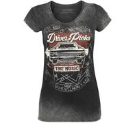 Supernatural Driver Picks The Music Mujer Camiseta Gris M 100% algodón Vorne Bedruckt Regular