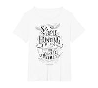 Supernatural Family Business Camiseta, Mujer Tallas Grandes, Blanco, 1XL Grande