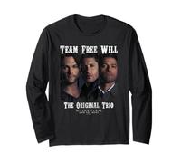Supernatural Sam Dean Castiel Original Trio Manga Larga
