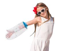 SUPERNIGHT Cubierta impermeable para ducha, medio brazo infantil para baño, protector de vendaje hermético para brazos, muñecas y manos (grande)