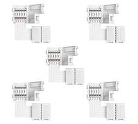 SUPERNIGHT RGBW Connector 90 Degree LED Strip Connectors 5 Pin L Shape for 10mm Wide SMD 5050 2835 RGBW/RGBWW LED Strip Lights PCB LED Corner Connector Kit, 5pcs