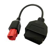 SuperOBD - Adaptador para Euro5 de 6 pines para moto, de 6 pines, para moto, OBD a OBD2, algunos K-Line + CAN-BusKTM Moto Guzzi Piaggio Vespa ECU Cable adaptador de enchufe V85TT ISO 19689