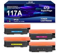 Superpage Compatible con HP 117A Cartucho de Tóner para HP 178nw 179fnw 178nwg 179fwg 150a 150nw W2070A W2071A W2072A W2073A (Negro/Cian/Magenta/Amarillo)