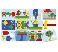 Miniland- Superpegs: Pack de 12 Modelos (Variado) -Primary Colors Pizarra de mosaicos, Multicolor (95076)