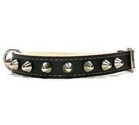 Superpipapo Collar para Perros de Cuero Negro - Diseño Original y Cómodo Hecho a Mano con Elegantes Tachuelas y Pinchos - Tallas para Perro Pequeño y Chihuahua, Mediano y Grande
