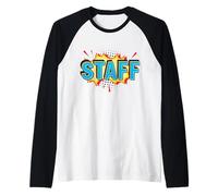 Superpoder Pop Cultura Estilo Cómic Identificación Staff Camiseta Manga Raglan