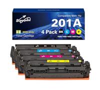 Superprint 201A - Cartucho de tóner multipack (con-chip) compatible con HP 201A CF400A CF401A CF402A CF403A Canon 045 Toner Color Laserjet M252 M252N M252DN M252DW M277n M277DW (norma)