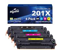 Superprint 201X Multipack de tóner (con chip) Compatible con HP 201X CF400X CF401X CF402X CF403X Canon 045H tóner Color Laserjet M252 M252N M252DN M252DW M277N M277DW Grande