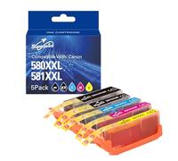 Superprint 580 581 XXL Cartuchos de tinta compatibles con Canon PGI-580 CLI-581 TR8550 Cartuchos de tinta para PIXMA TS6250 TS6350 TS8150 TS8250 TS8350 TS9150 TS9550 TS9551C TR7550 TR8550 TS705 TS915