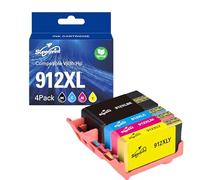 Superprint 912 XL Cartuchos (Con chip) Multipack Compatible con HP 912XL Ink Cartridges OfficeJet 8010/e 8012e 8014e 8015/e 8018 8022/e Pro8020/e 8024e 8025/e 8028/e 8035/e Impresora, Pack de 4