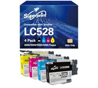 Superprint Cartucho de tinta compatible con Brother LC528 LC528XL | Con chip y fácil instalación, imprime imágenes claras y nítidas