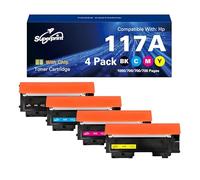 Superprint Cartucho de tóner 117A (con-chip) compatible con HP 117A W2070A W2071A W2072A W2073A Multipack para Color Laser 150nw MFP 179fnw MFP 178nw (1negro, 1 cian, 1 amarillo, 1 magenta)