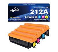 Superprint Cartucho de tóner 212A (con-chip) Multipack compatible para HP W2120A W2121A W2123A W2122A 212A 212A Juego de tóner para Color LaserJet Enterprise M554dn M555dn/x, MFP M578dn/f Flow MFP