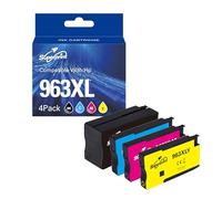 Superprint Cartuchos 963 XL (con Chip) compatibles con los Cartuchos de Tinta HP 963XL para OfficeJet Pro 9010 9012 9014 9015 9016 9019 9020 9022 9025 AIO (Paquete de 4)